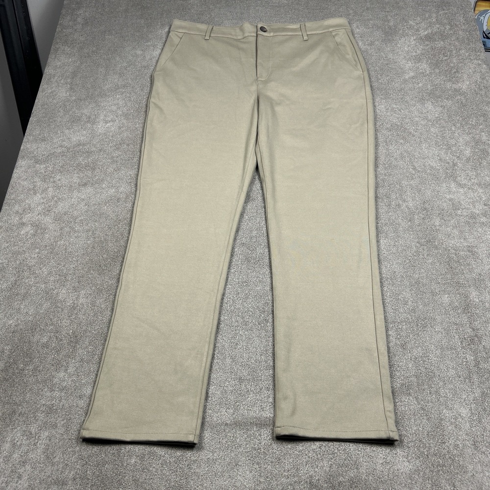 NEW True Classic Pants Mens 38x31 Beige Khaki Chino Soft Stretch Casual Flat